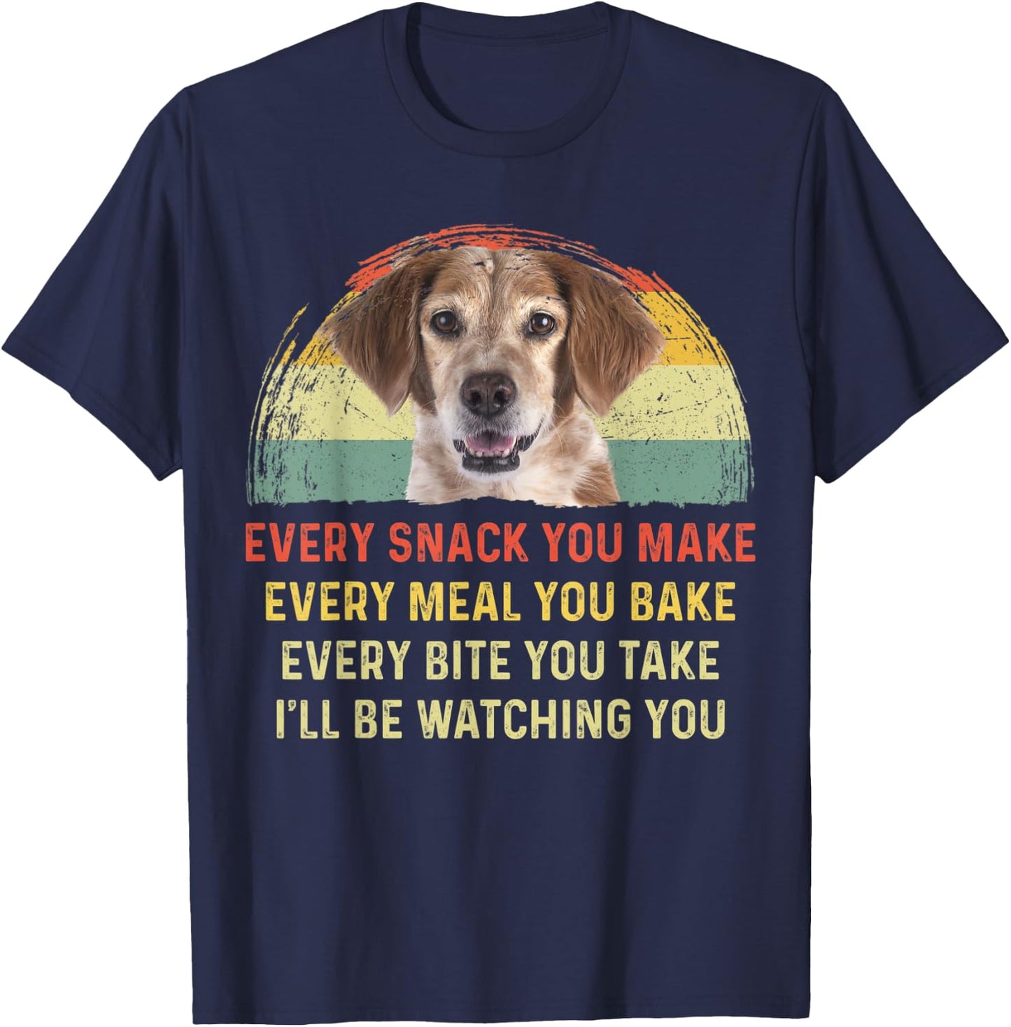 Every Snack You Make Brittany Dog Mom Dog Dad Retro T-Shirt - T-Shirt | Navy