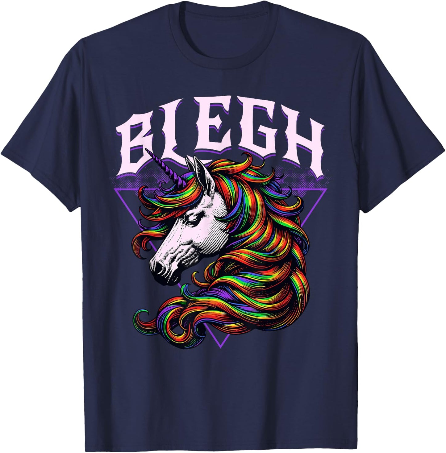 Concert Unicorn Heavy Hardcore Festival Blegh and Breakdowns T-Shirt - T-Shirt | Navy