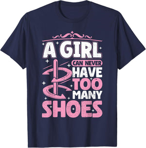 Girl can never have too many shoes Horseshoe Pitching Women T-Shirt - T-Shirt | Navy