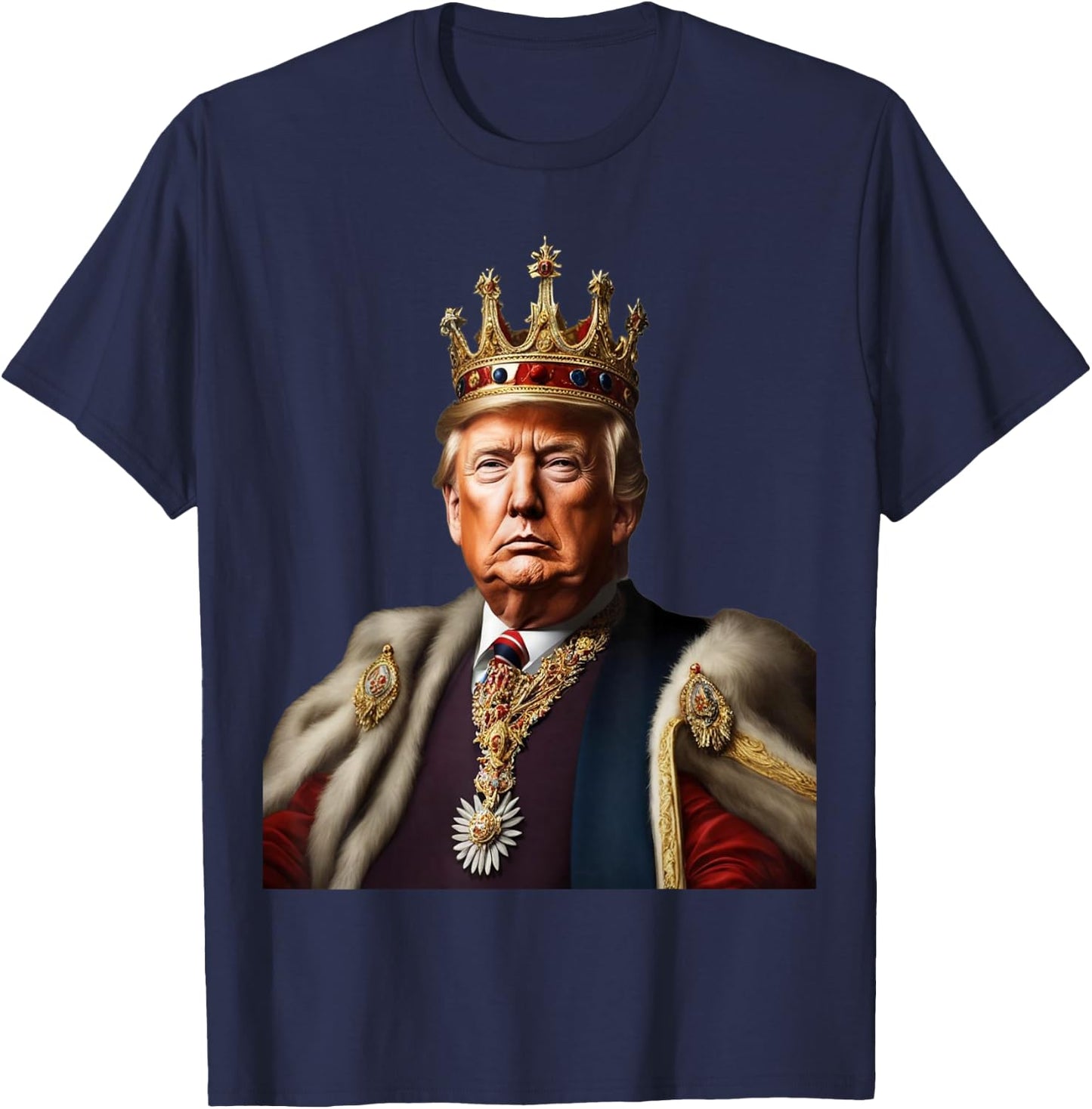 TRUMP IS KING Long Live the King American Flag Patriotic Women Men T-Shirt - T-Shirt | Navy