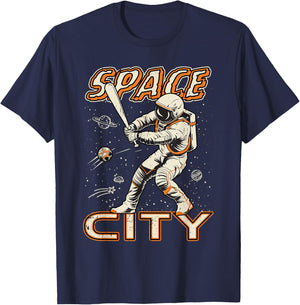Graphic Houston Last Name Pride Vintage Costume Space City T-Shirt - T-Shirt | Navy