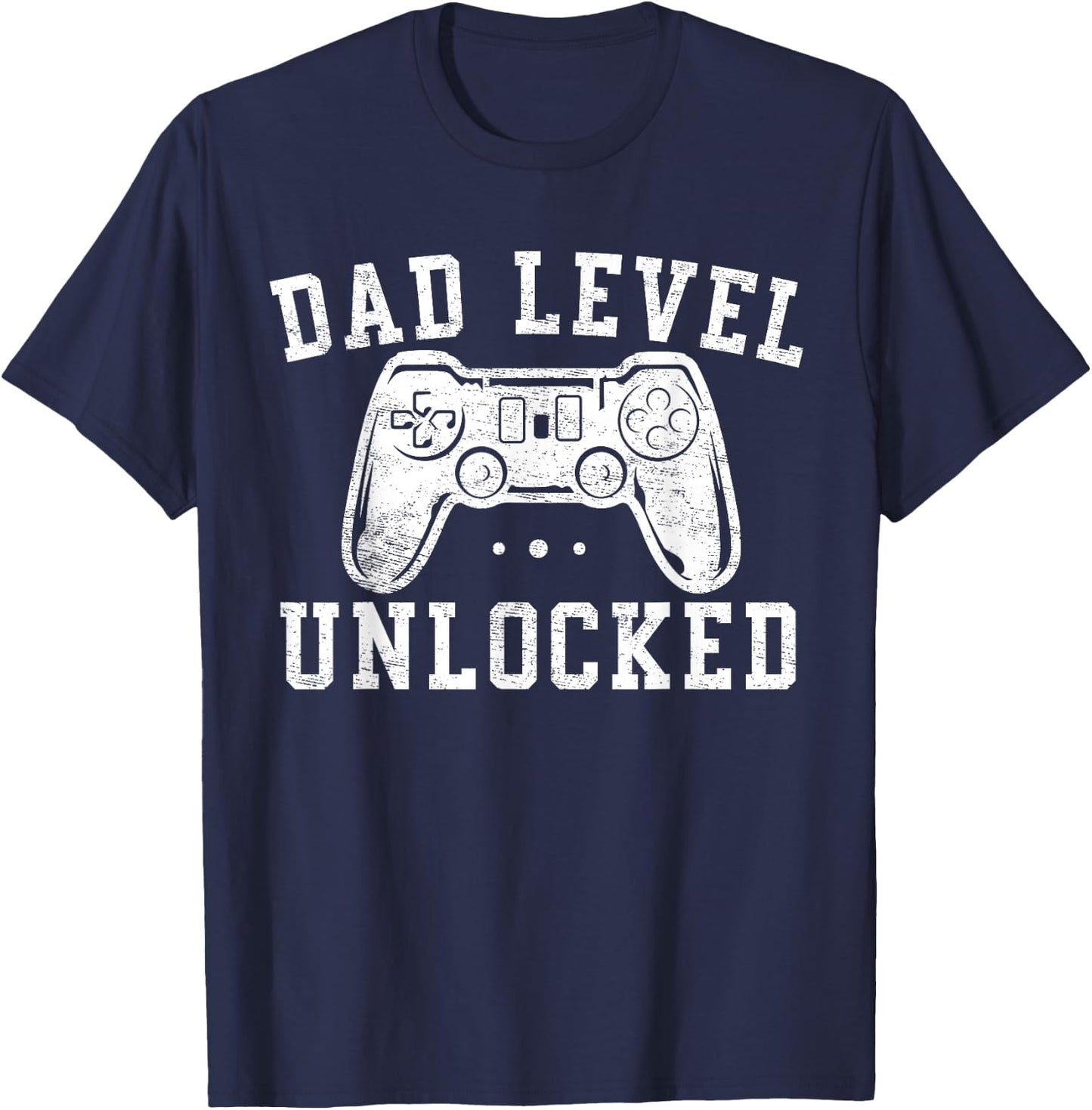 Dad Level Unlocked New Dad To Be Gifts Gamer Father's Day T-Shirt - T-Shirt | Navy