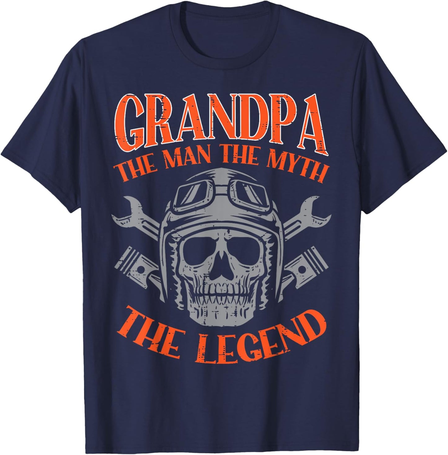 Biker Grandpa The Man Myth Legend Motorcycle Motorbike Men T-Shirt - T-Shirt | Navy