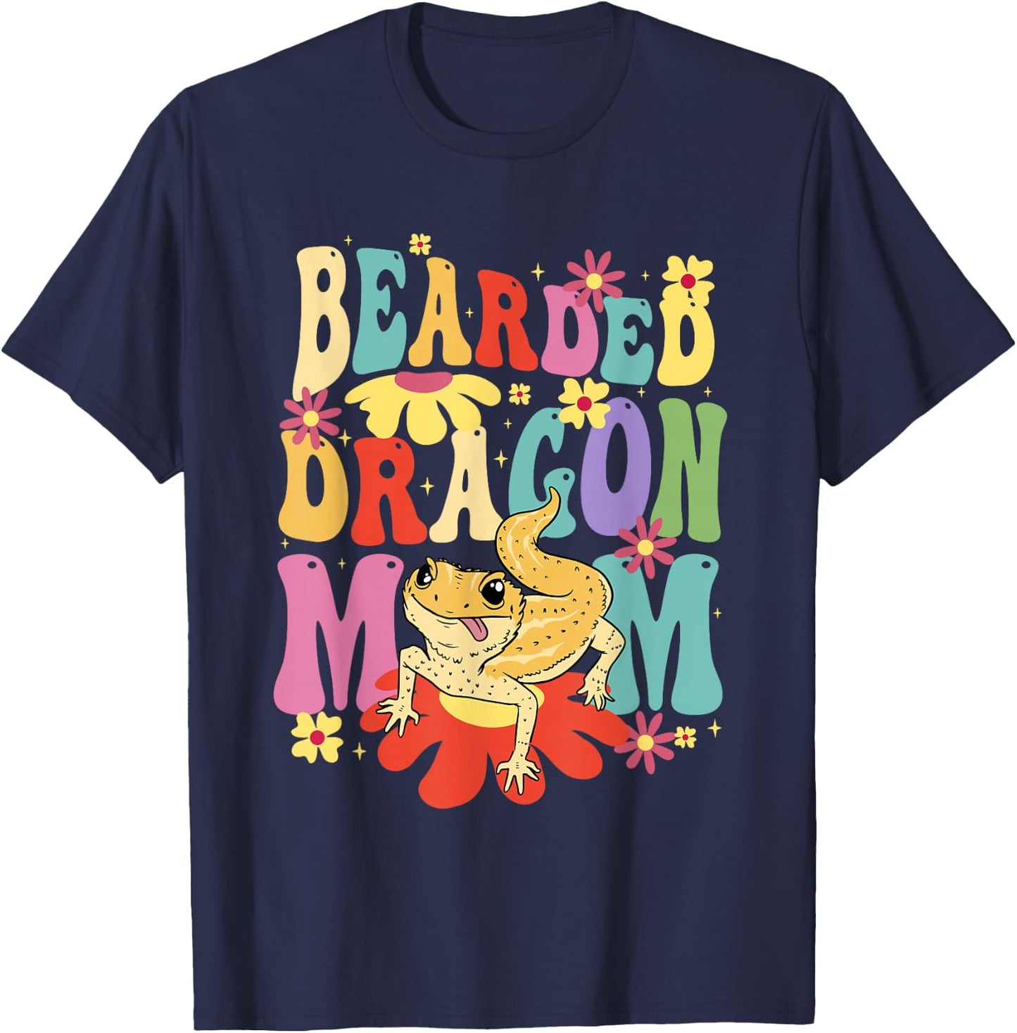 Bearded Dragon Beardie Mom Funny Bearded Dragon T-Shirt - T-Shirt | Navy
