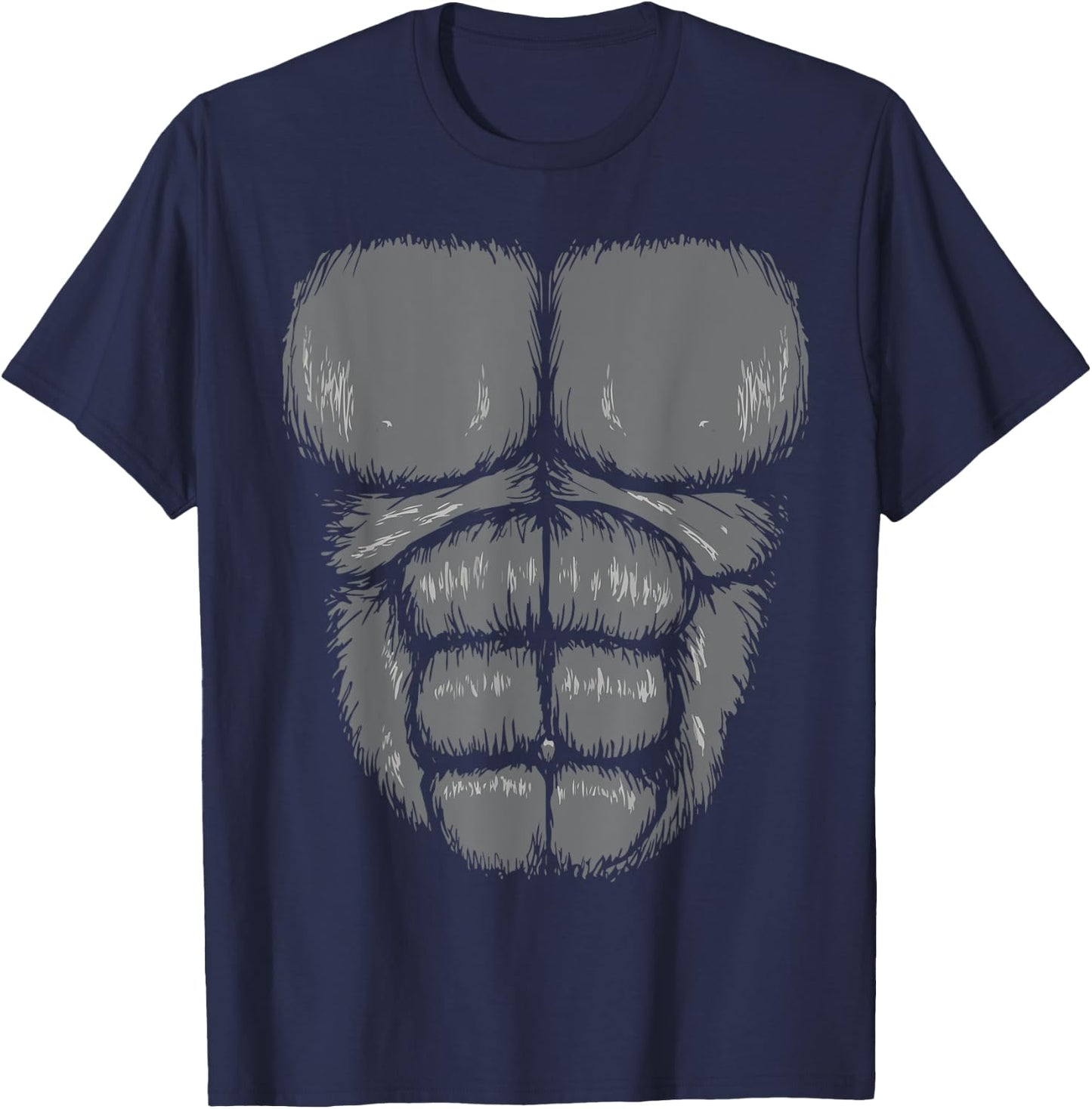 Gorilla Chest, abs, funny Halloween costume T-Shirt - T-Shirt | Navy