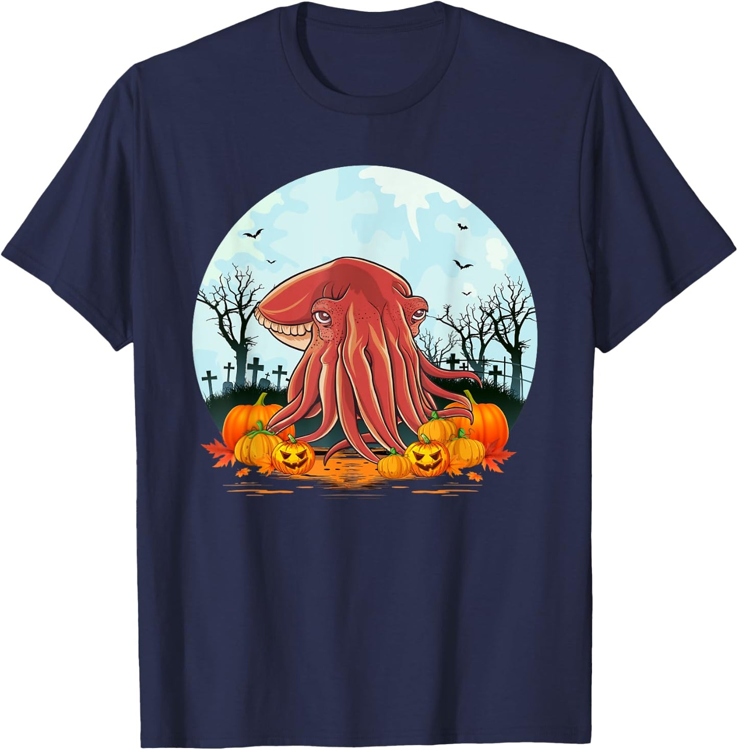 Cuttlefish Lovers Boys Girls Funny Halloween Costume Party T-Shirt - T-Shirt | Navy