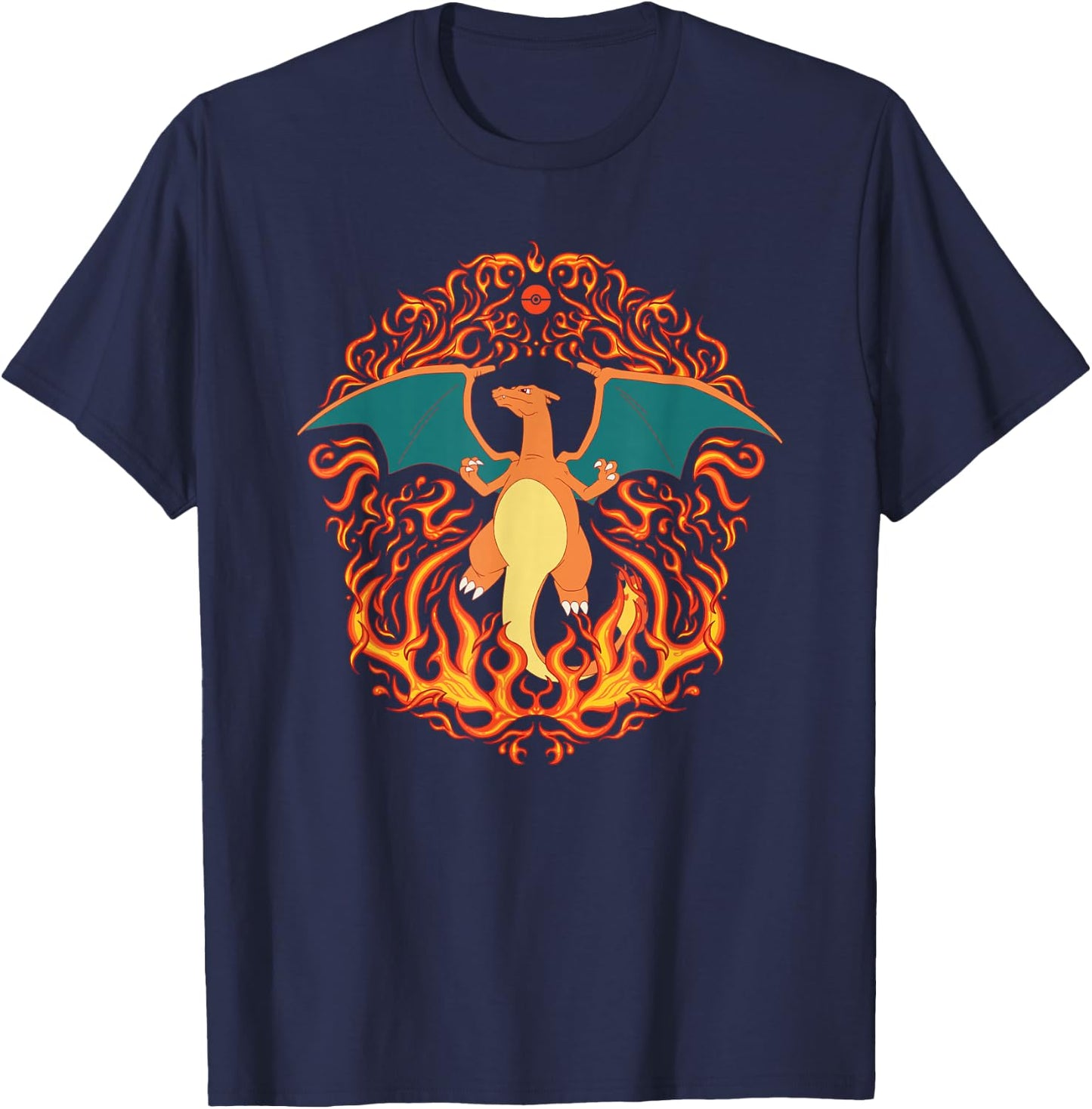 Pokémon - Charizard Fire Type Flames Generation 1 T-Shirt - T-Shirt | Navy