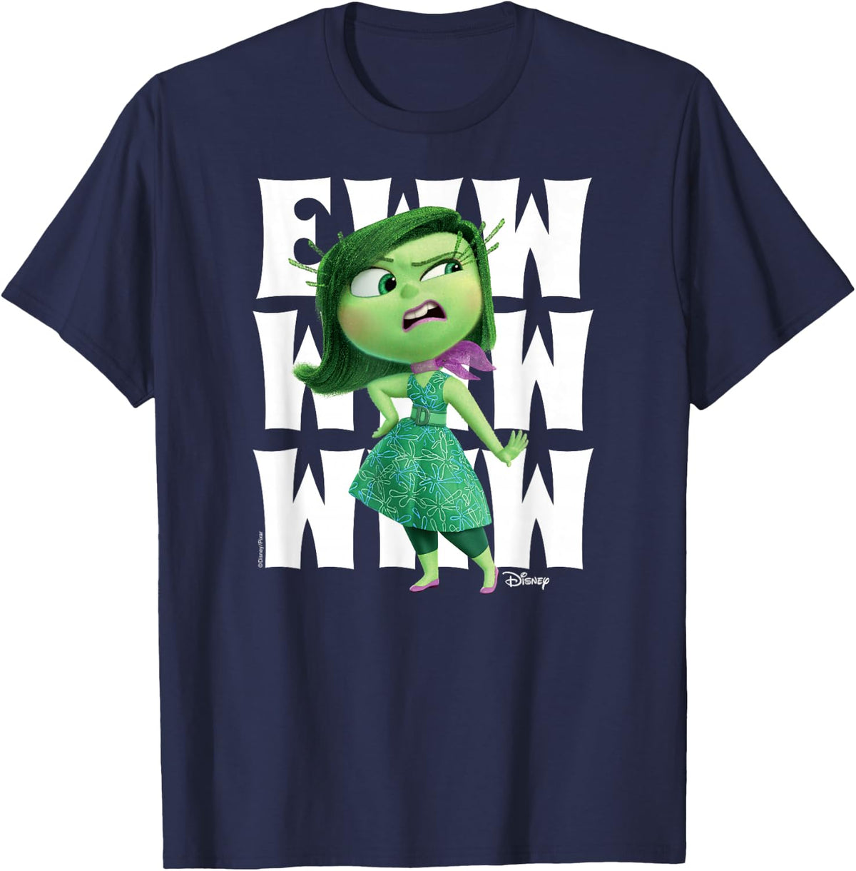Inside Out - Disgust Character Ewww T-Shirt - T-Shirt | Navy