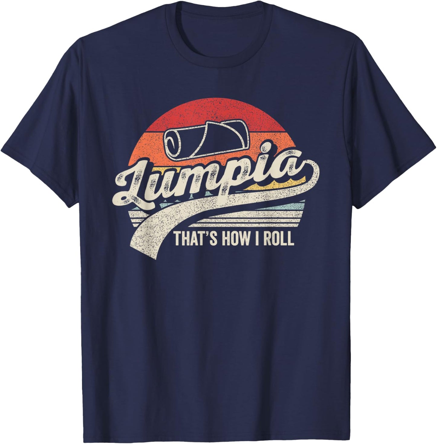 Bag Some Rays Funny Filipino Pride Retro Vintage Lumpia T-Shirt - T-Shirt | Navy