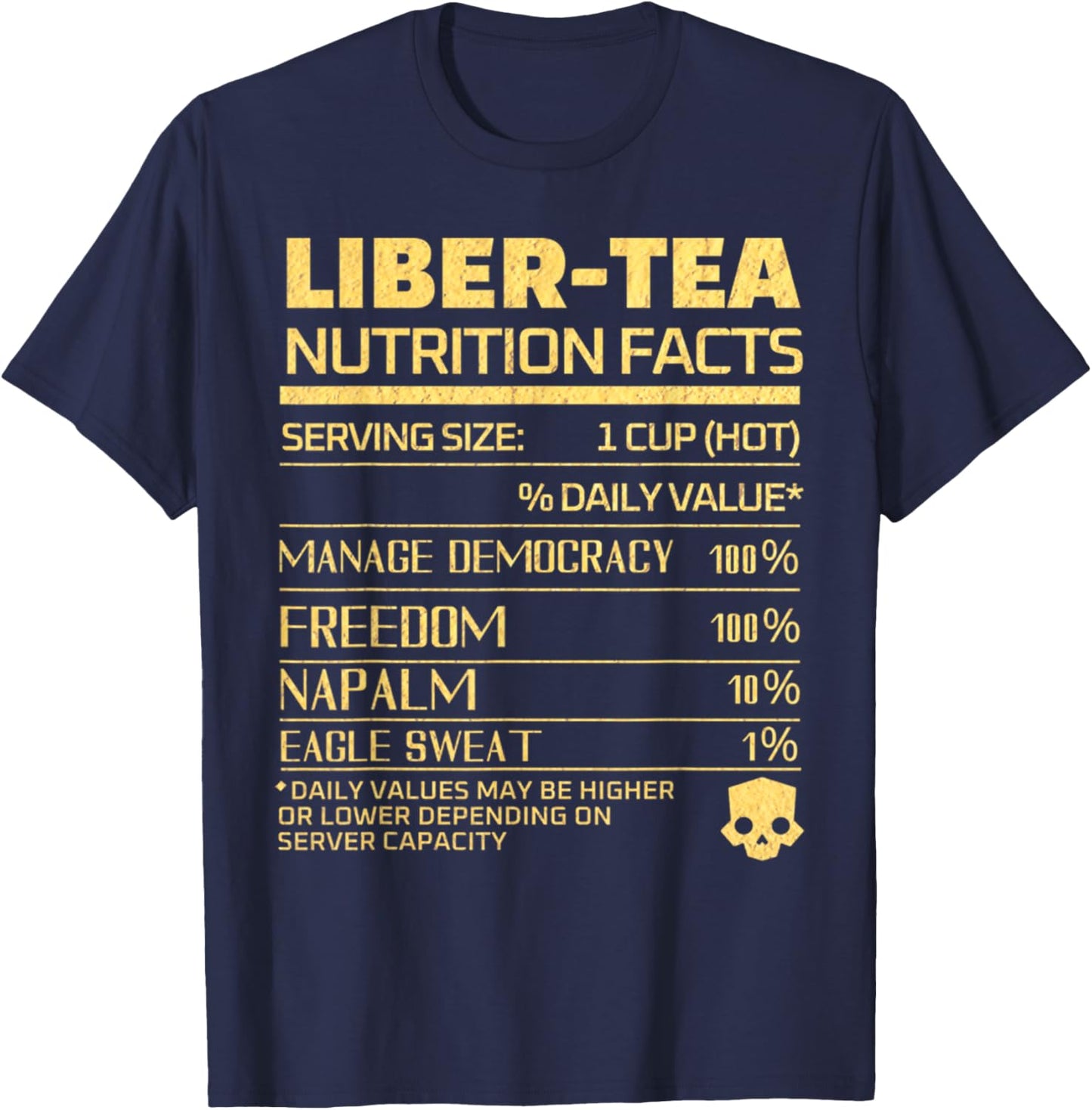 Vintage Funny Liber Tea Retro Lover Drink Nutrition Facts T-Shirt - T-Shirt | Navy