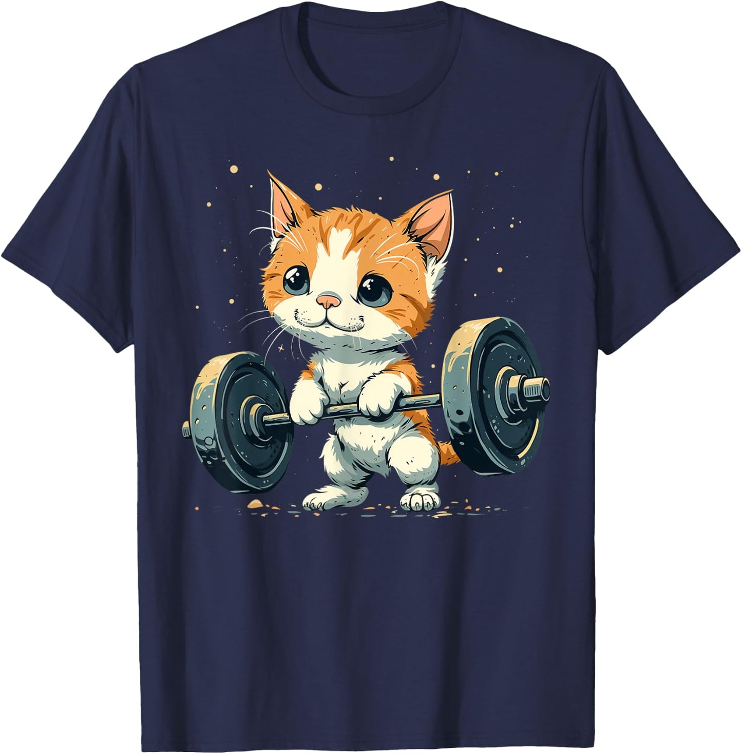 Weightlifter Cat on Weightlifting Men Women Kids T-Shirt - T-Shirt | Navy