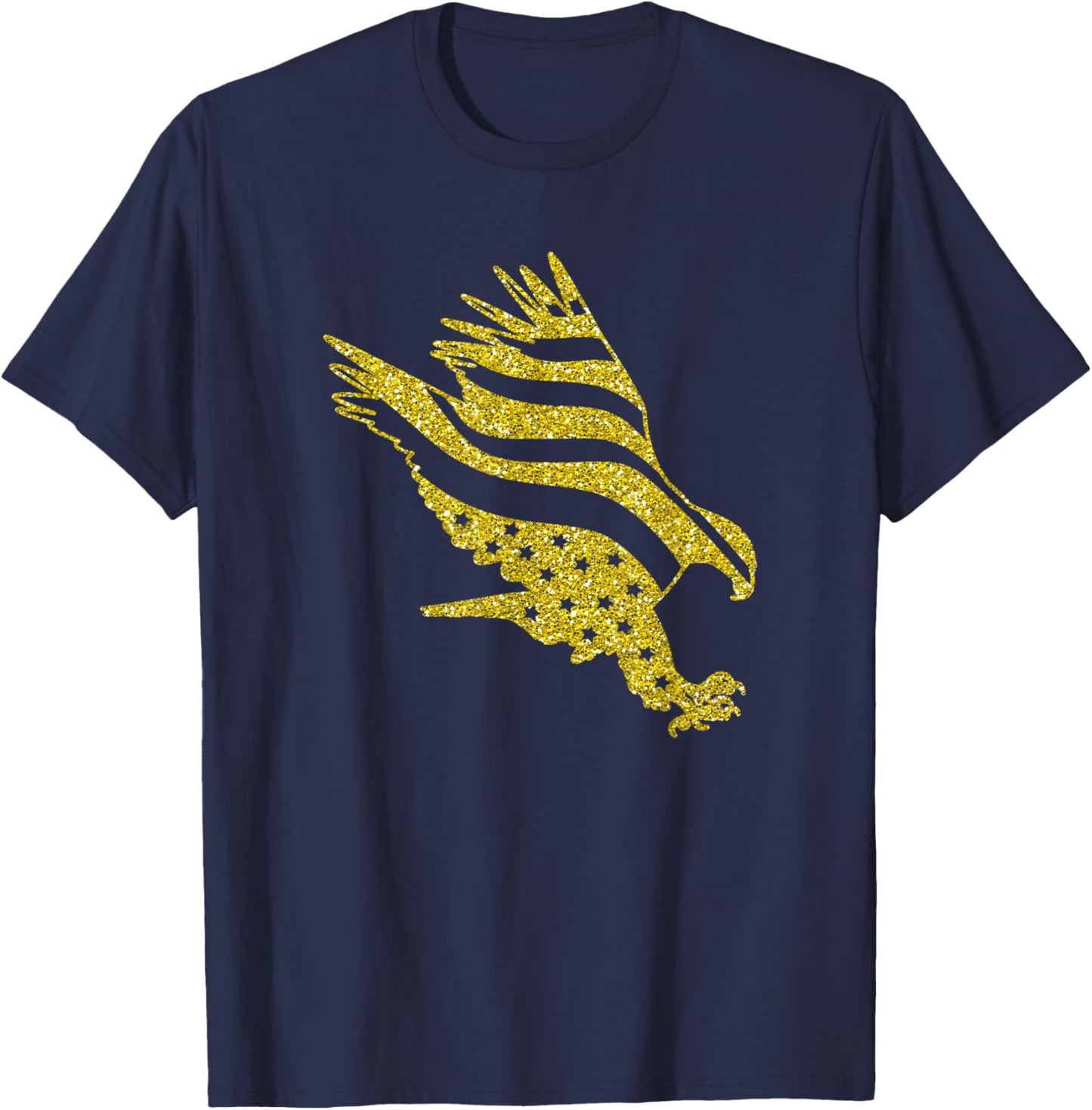 Patriotic Golden American Eagle Men Women Kids Gift T-Shirt - T-Shirt | Navy