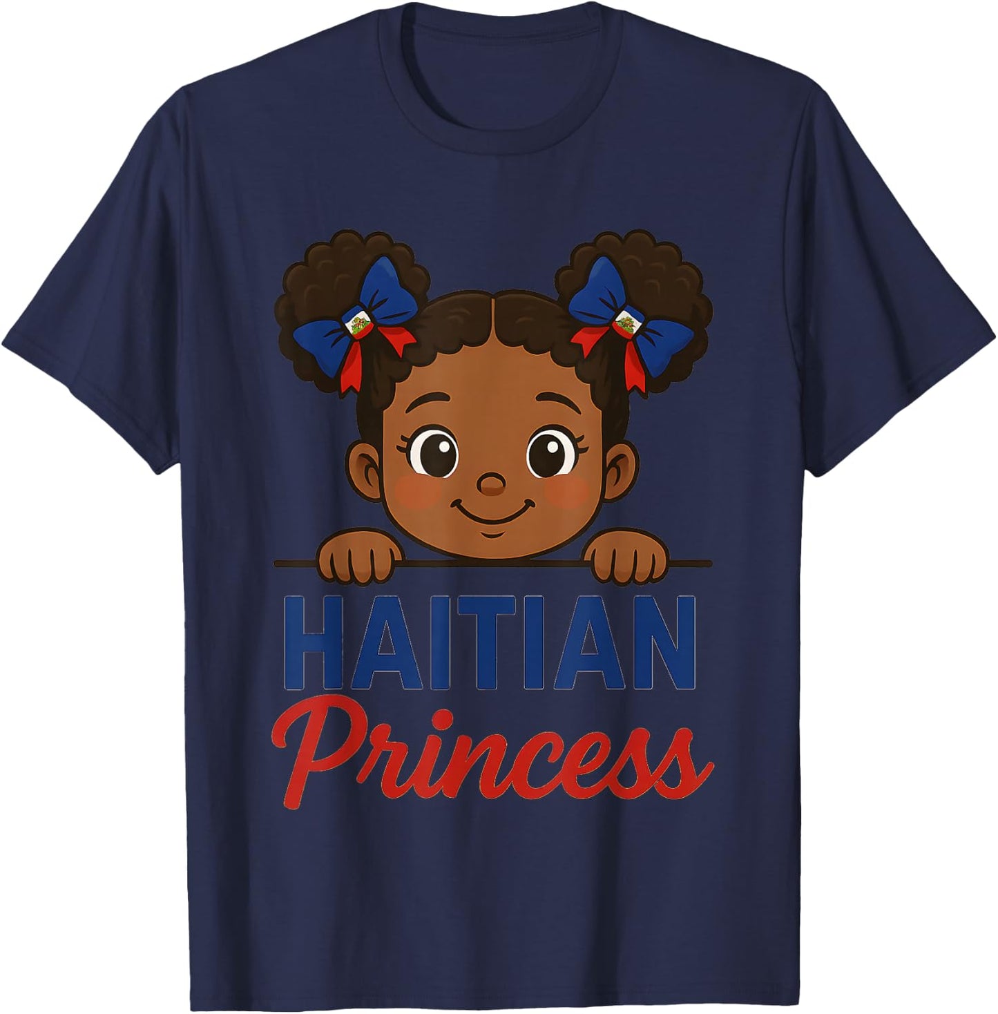 Haitian Princess Haiti Flag Black Girls Melanin Women T-Shirt - T-Shirt | Navy