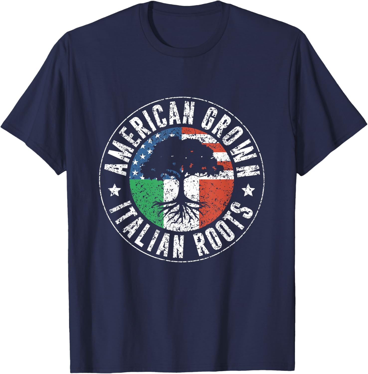 American Grown Italian Roots Usa Italy Italian American Us T-Shirt - T-Shirt | Navy
