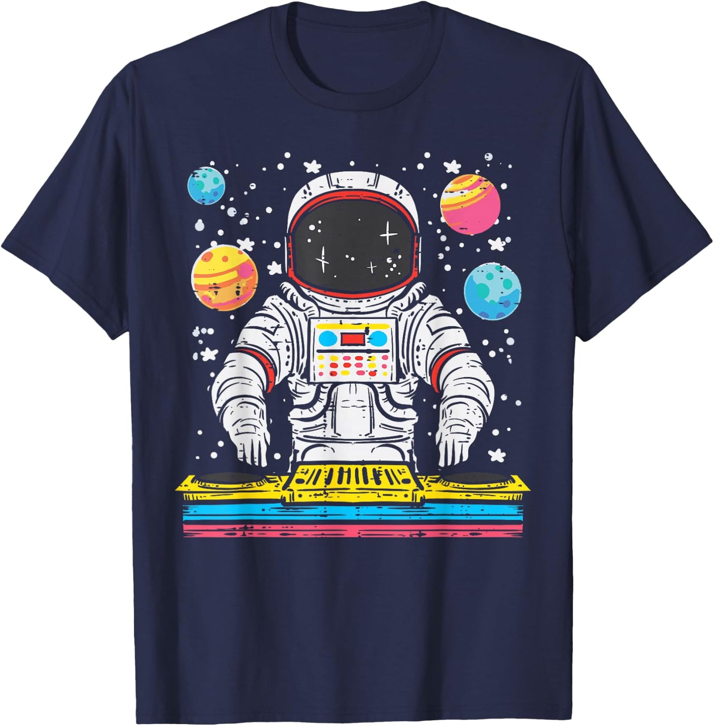 Astronaut Dj Cool Space Music Vinyl Mixer Men Women Kids T-Shirt - T-Shirt | Navy