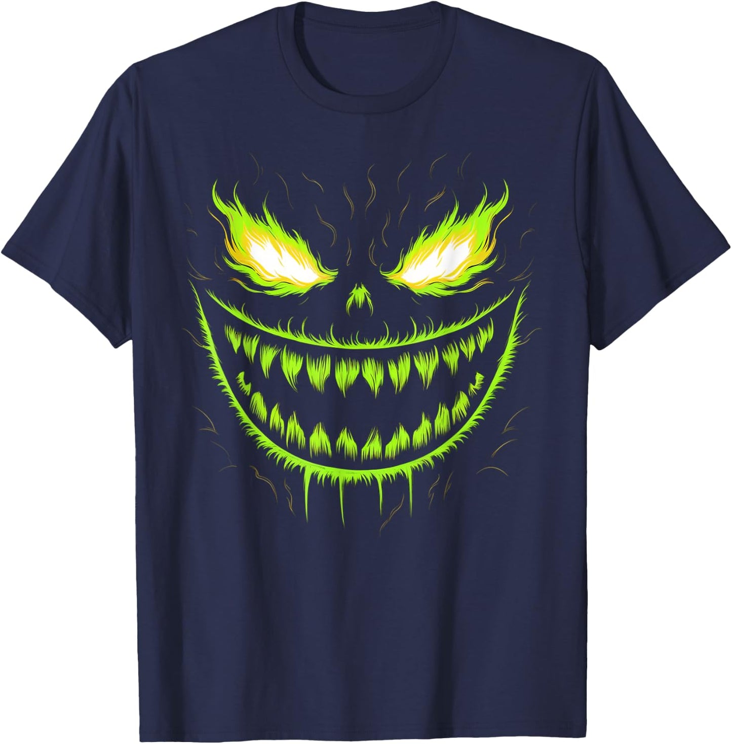 Jack o Lantern Scary Pumpkin Halloween Men Boys Kids T-Shirt - T-Shirt | Navy