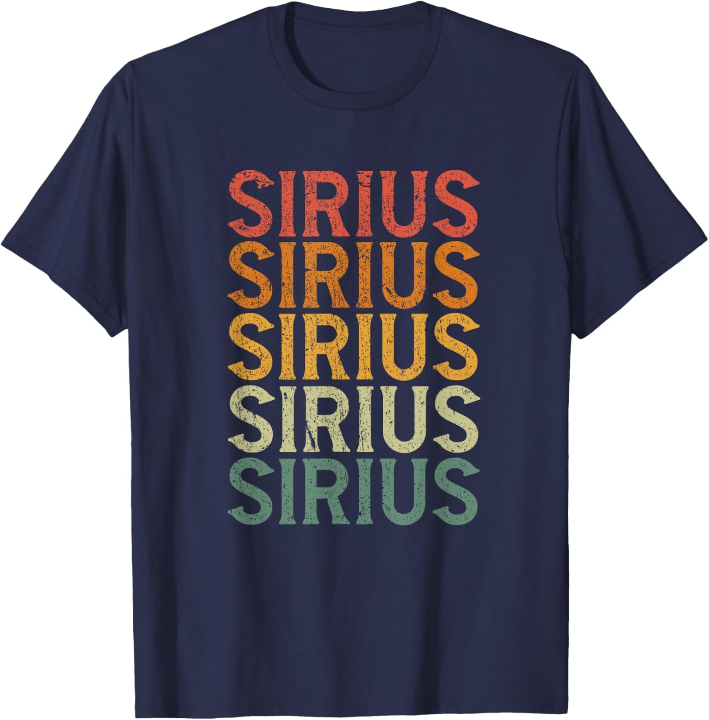 Retro Custom First Name Sirius T-Shirt - T-Shirt | Navy