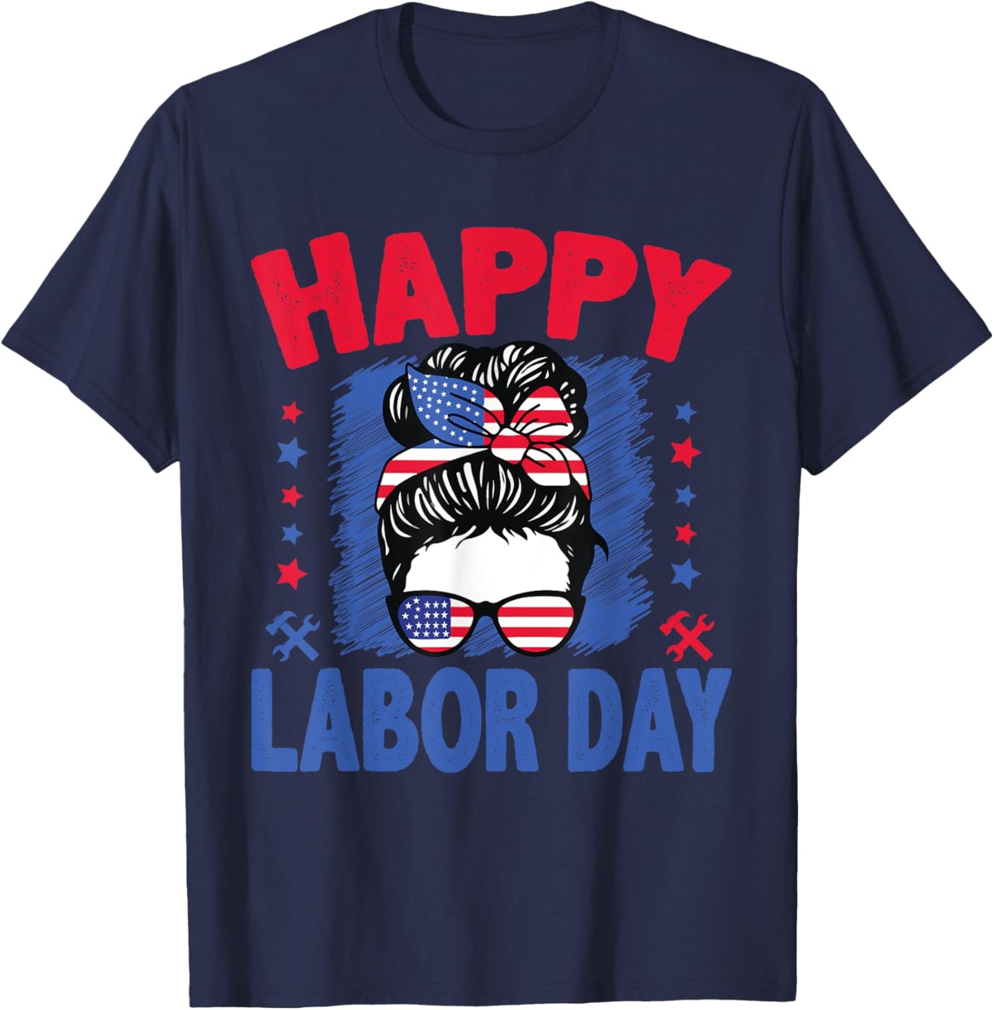 Happy Labor Day Shirt Labor Day Patriot Men Women Boys Kids T-Shirt - T-Shirt | Navy