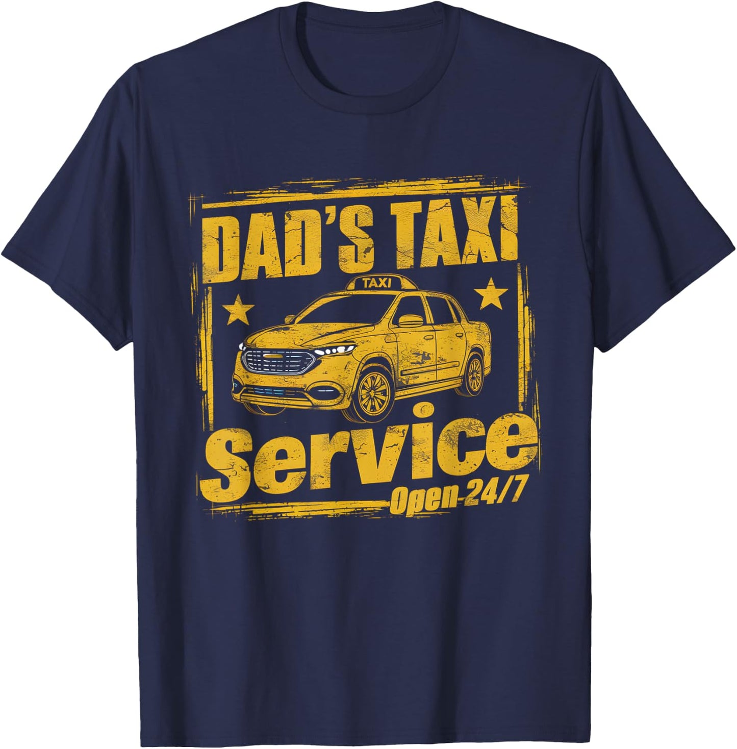 Dad's 24/7 Taxi Service - Dad Driving T-Shirt - T-Shirt | Navy