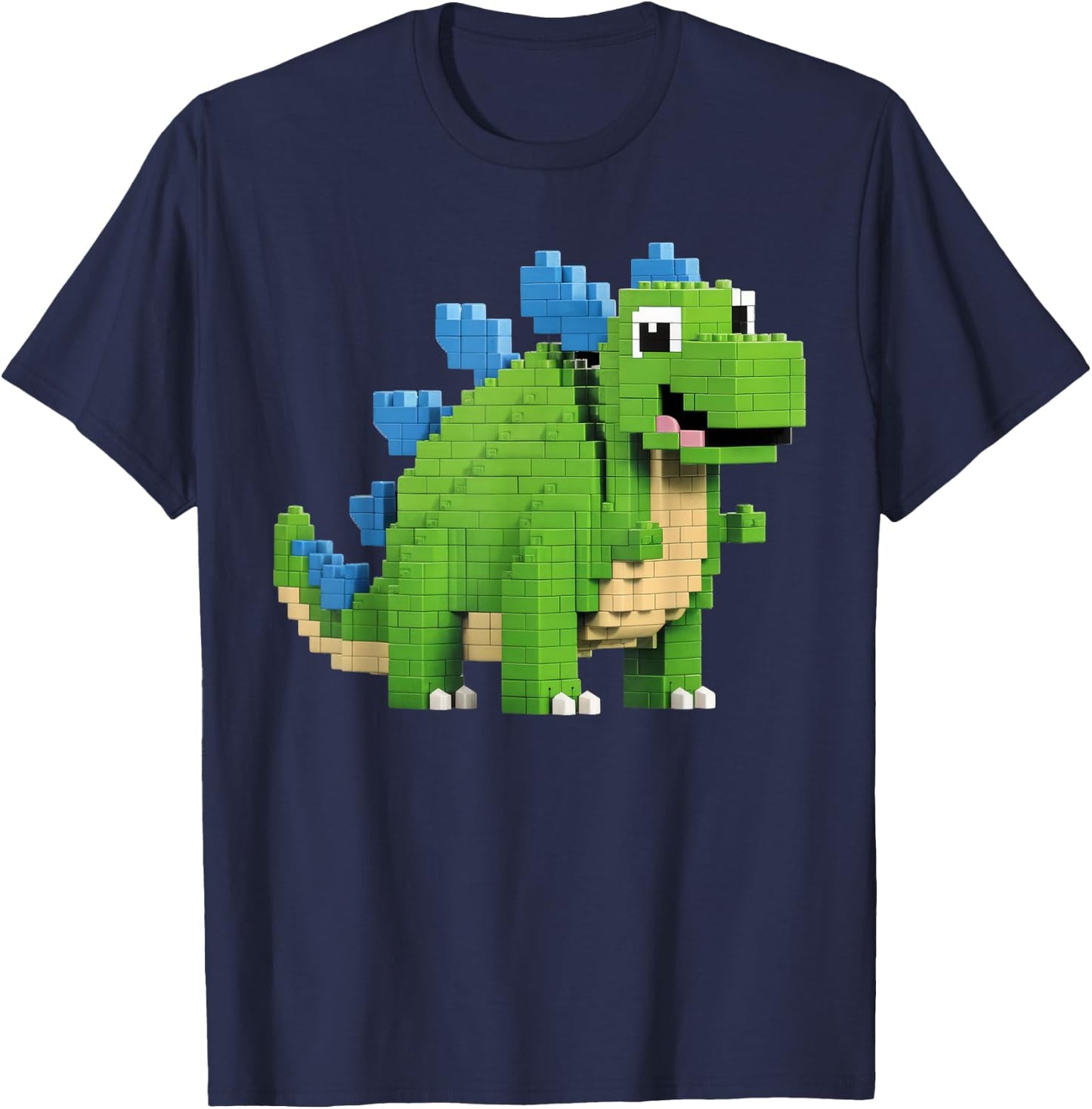 Building Bricks Dinosaur T-Rex Family Matching T-Shirt - T-Shirt | Navy