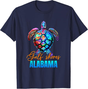 Gulf Shores Alabama Sea Turtle Family Vacation Summer 2025 Women Kids T-Shirt - T-Shirt | Navy