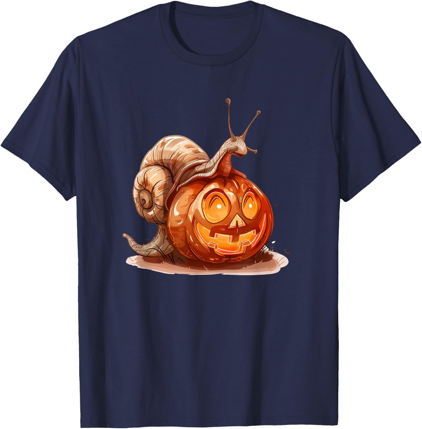 Cute Snail Pumpkin Halloween Costume Snails Men Women T-Shirt - T-Shirt | Navy