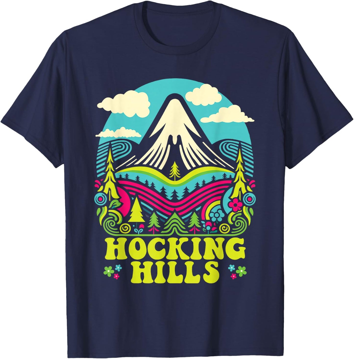 Hocking Hills Groovy, Hocking Hills T-Shirt - T-Shirt | Navy