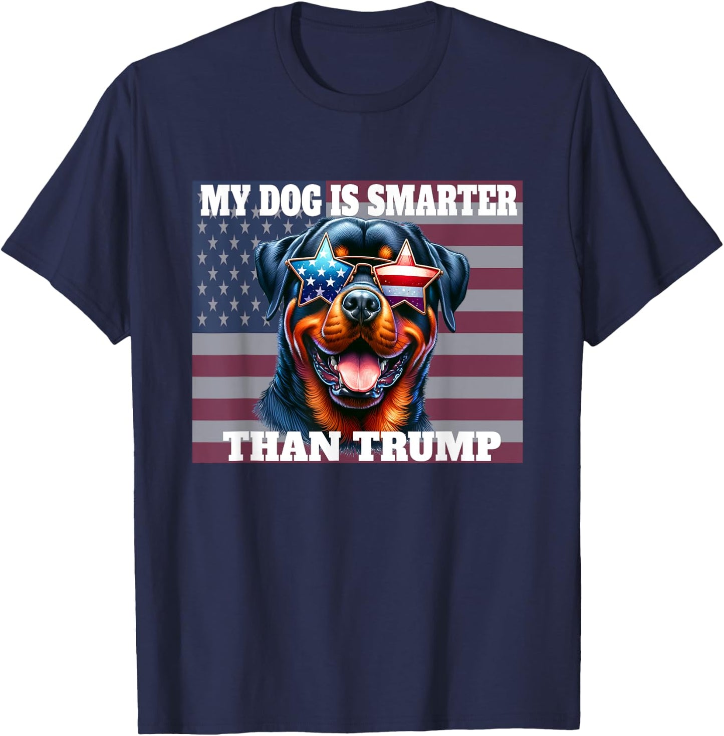 My Dog Is Smarter Than Trump funny anti-Trump dog lover Women Kids T-Shirt - T-Shirt | Navy