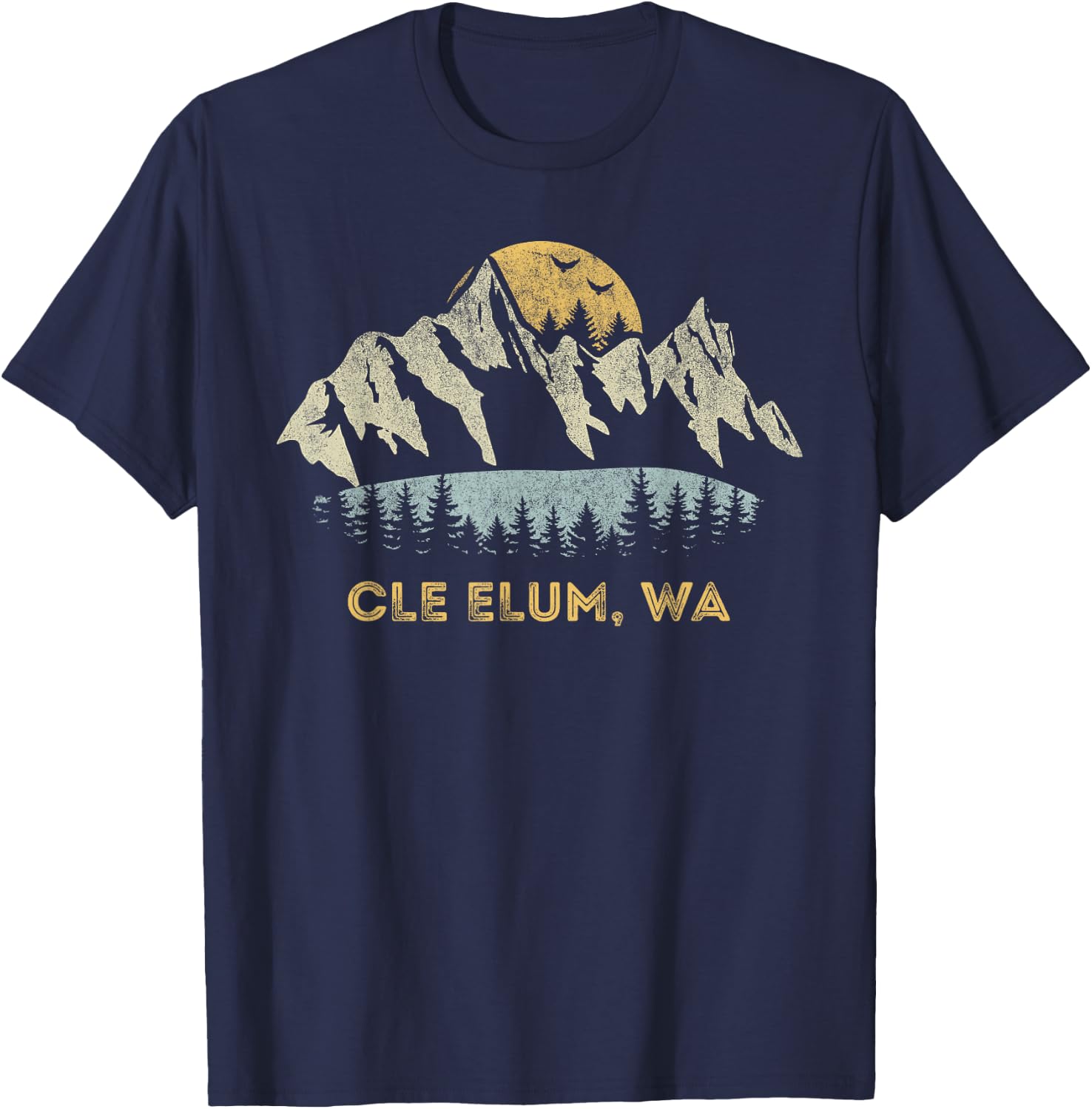 Cle Elum Washington Mountain Sunset Sunrise WA T-Shirt - T-Shirt | Navy