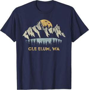 Cle Elum Washington Mountain Sunset Sunrise WA T-Shirt - T-Shirt | Navy