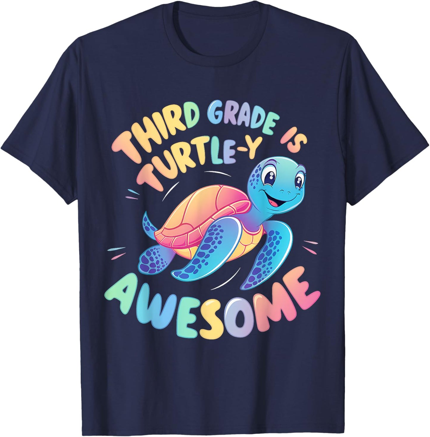 Third grade Turtle-y Awesome 3rd Grade Back to School T-Shirt - T-Shirt | Navy