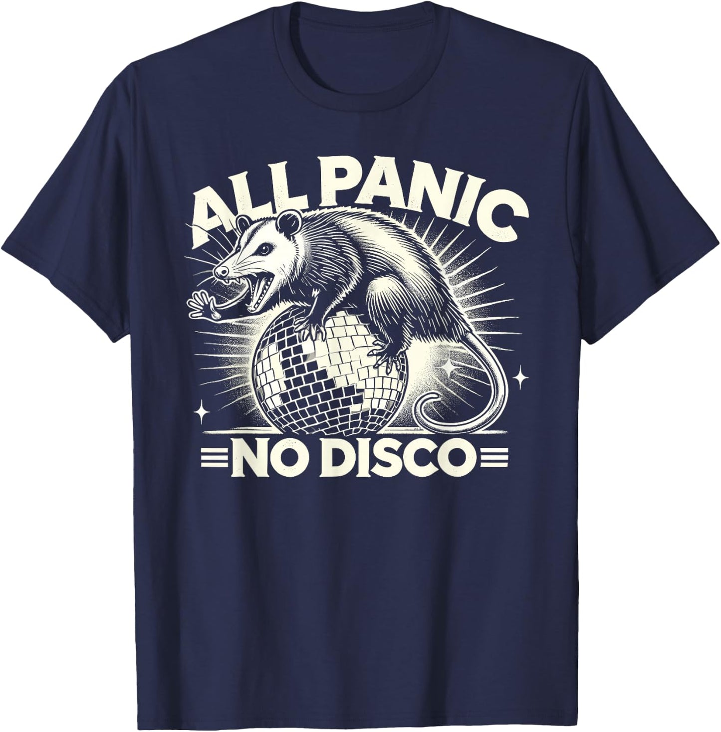 All Panic No Disco Opossum Funny Screaming Possum T-Shirt - T-Shirt | Navy