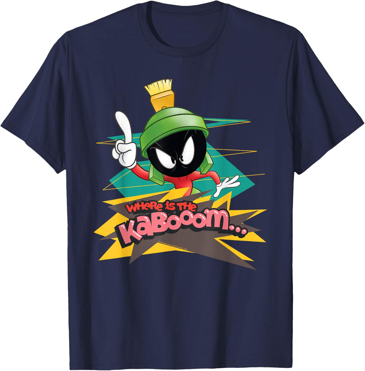 Looney Tunes Marvin The Martian Where is The Kaboom T-Shirt - T-Shirt | Navy