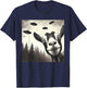 Funny Goat Selfie UFO Alien Humor Vintage Print Art Design T-Shirt - T-Shirt | Navy