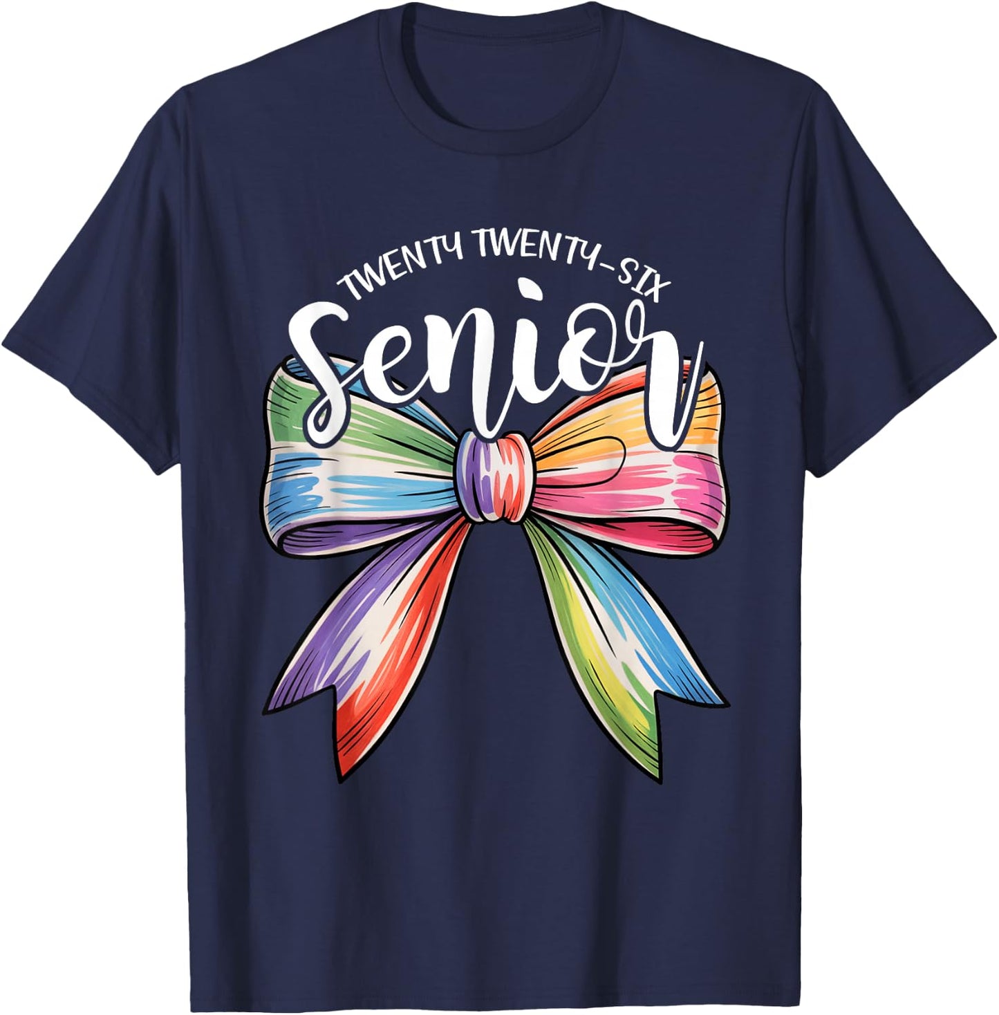 Senior 2026 Coquette Bow Class of 2026 Graduation Girl Women T-Shirt - T-Shirt | Navy