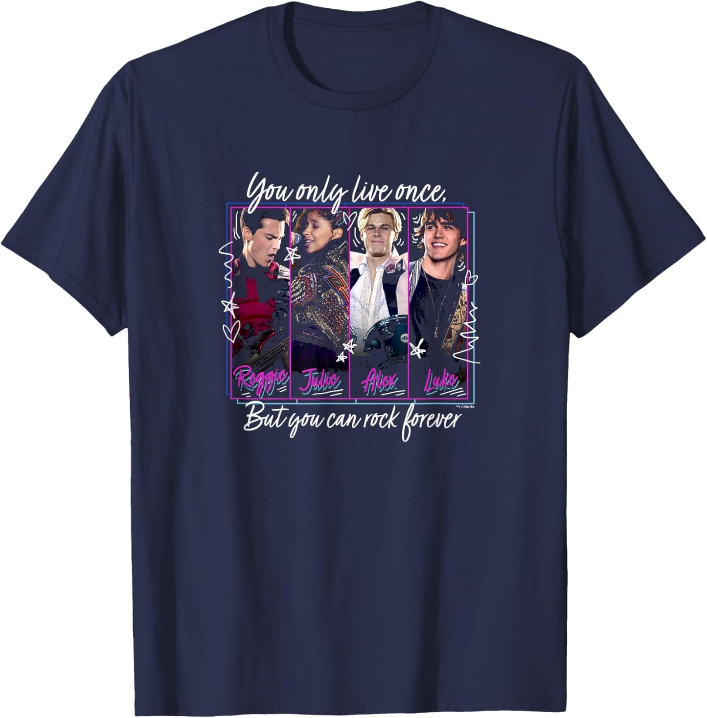 Julie and The Phantoms YOLO But You Can Rock Forever Small T-Shirt - T-Shirt | Navy