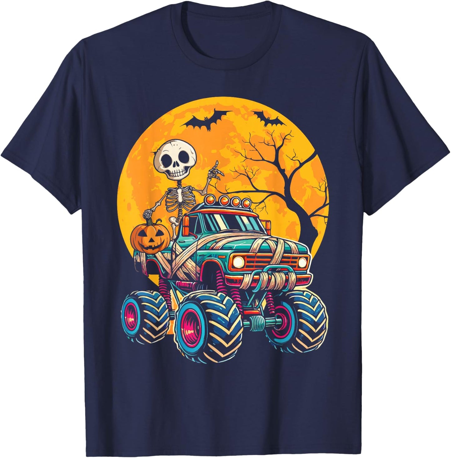 Monster Truck Halloween Costume Toddler Boys Halloween Kid T-Shirt - T-Shirt | Navy