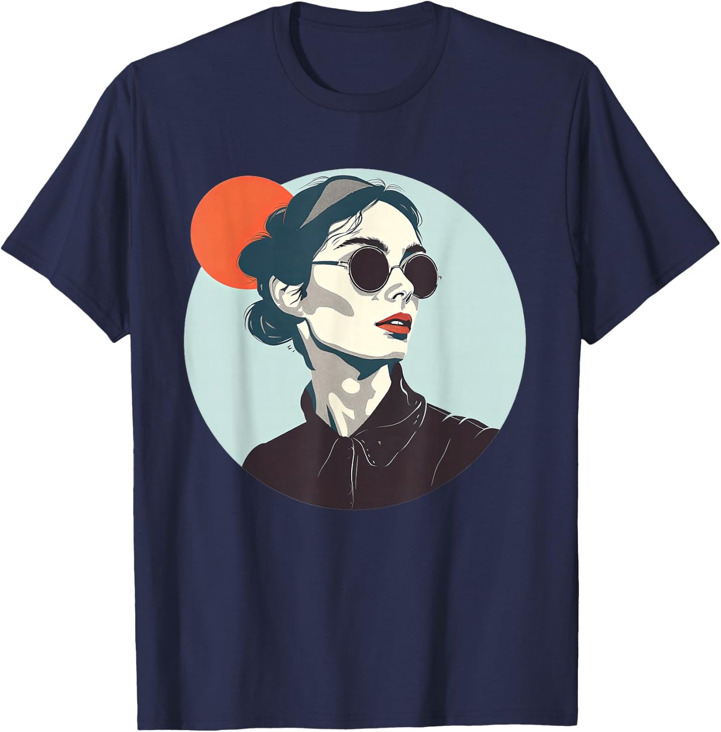 Emily Dickinson With Sunglasses T-Shirt - T-Shirt | Navy