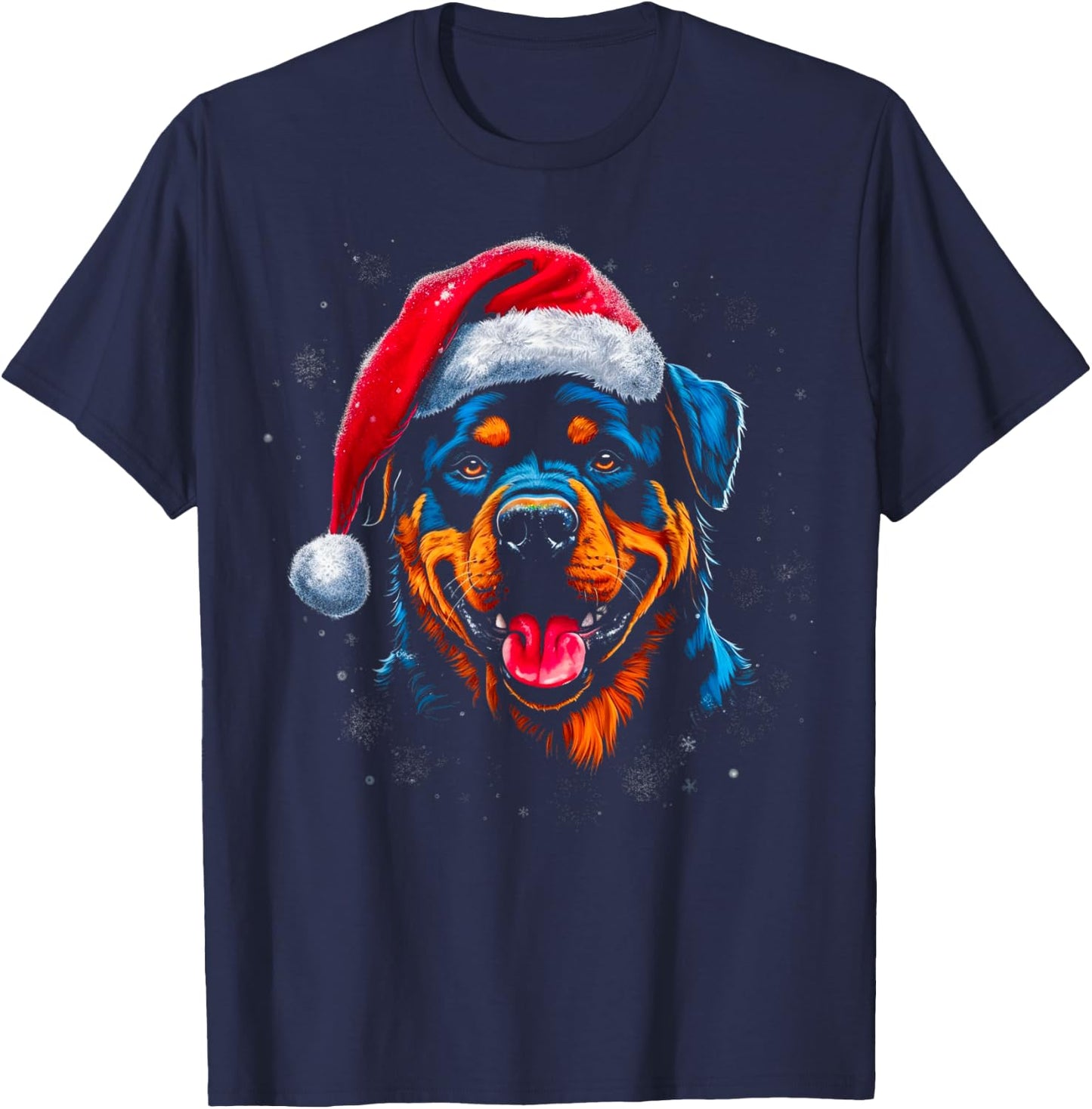 Pop Art Design Rottweiler Dog Christmas T-Shirt - T-Shirt | Navy