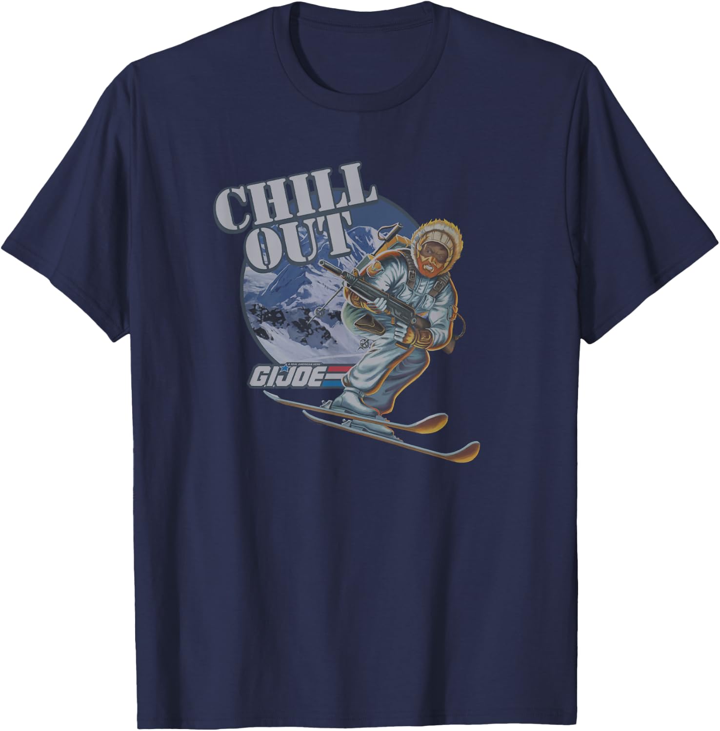 G.I. Joe A Real American Hero Chill Out Ice Skiing Retro T-Shirt - T-Shirt | Navy