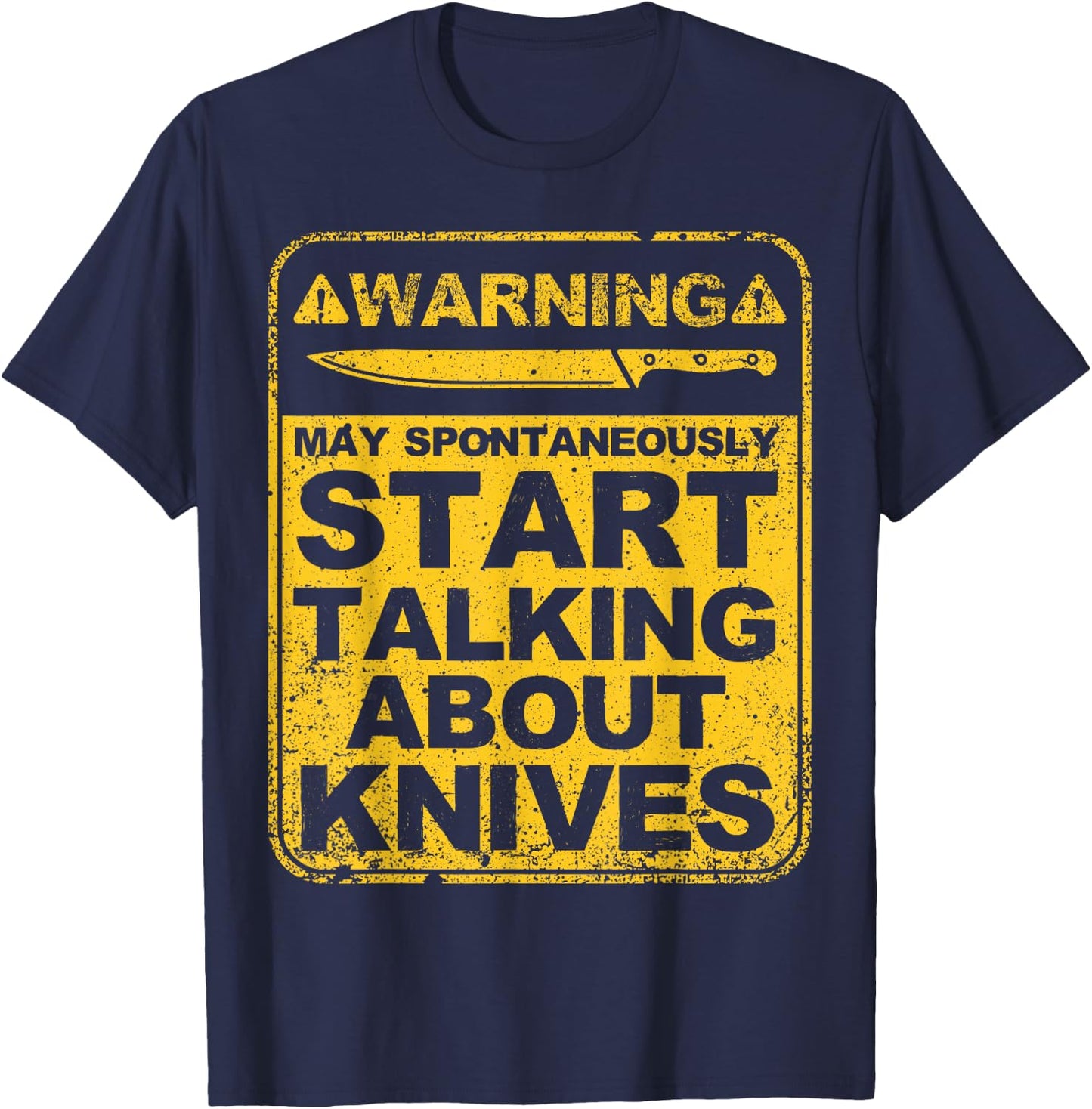 Funny Knife Collector Design Men Women Knife Lovers Butchers T-Shirt - T-Shirt | Navy
