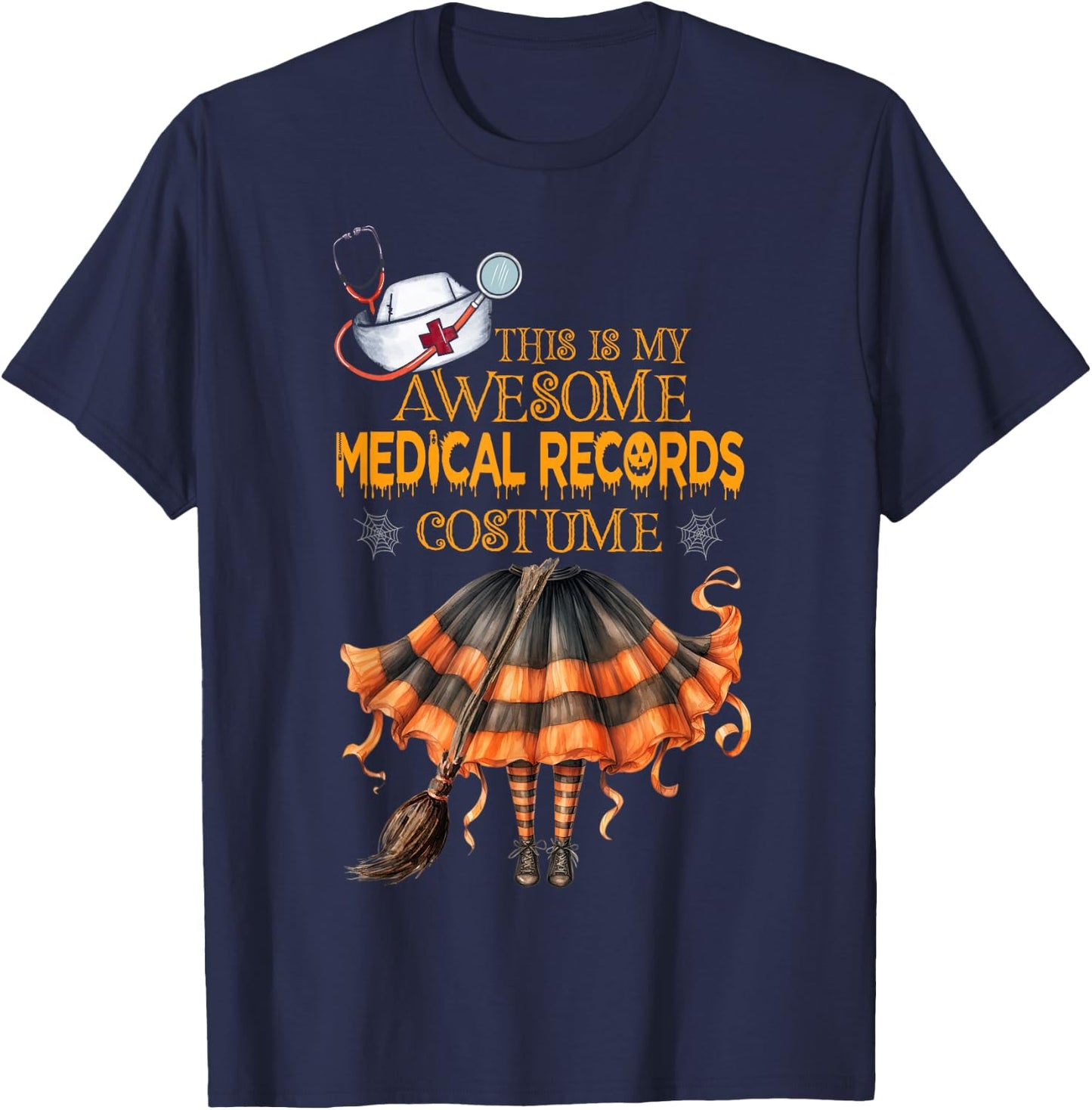 This is my Halloween Medical Records Costume Medical Records T-Shirt - T-Shirt | Navy