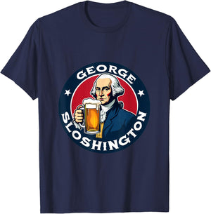 George Sloshington Beer Humor T-Shirt - T-Shirt | Navy