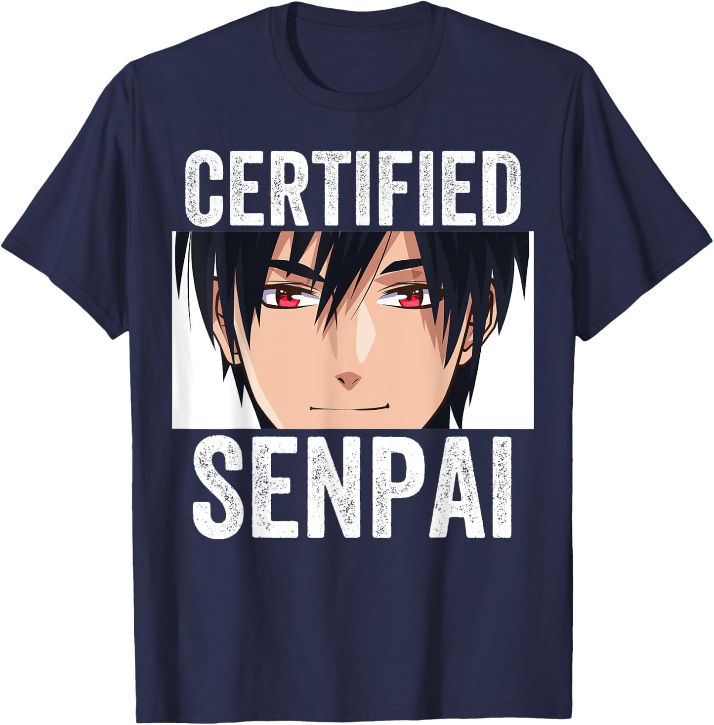 Funny Anime Merch for Teen Boys and Weebs - Certified Senpai T-Shirt - T-Shirt | Navy