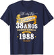 Vintage 38st Birthday Men Funny 1988 38 Birthday Spanish T-Shirt - T-Shirt | Navy