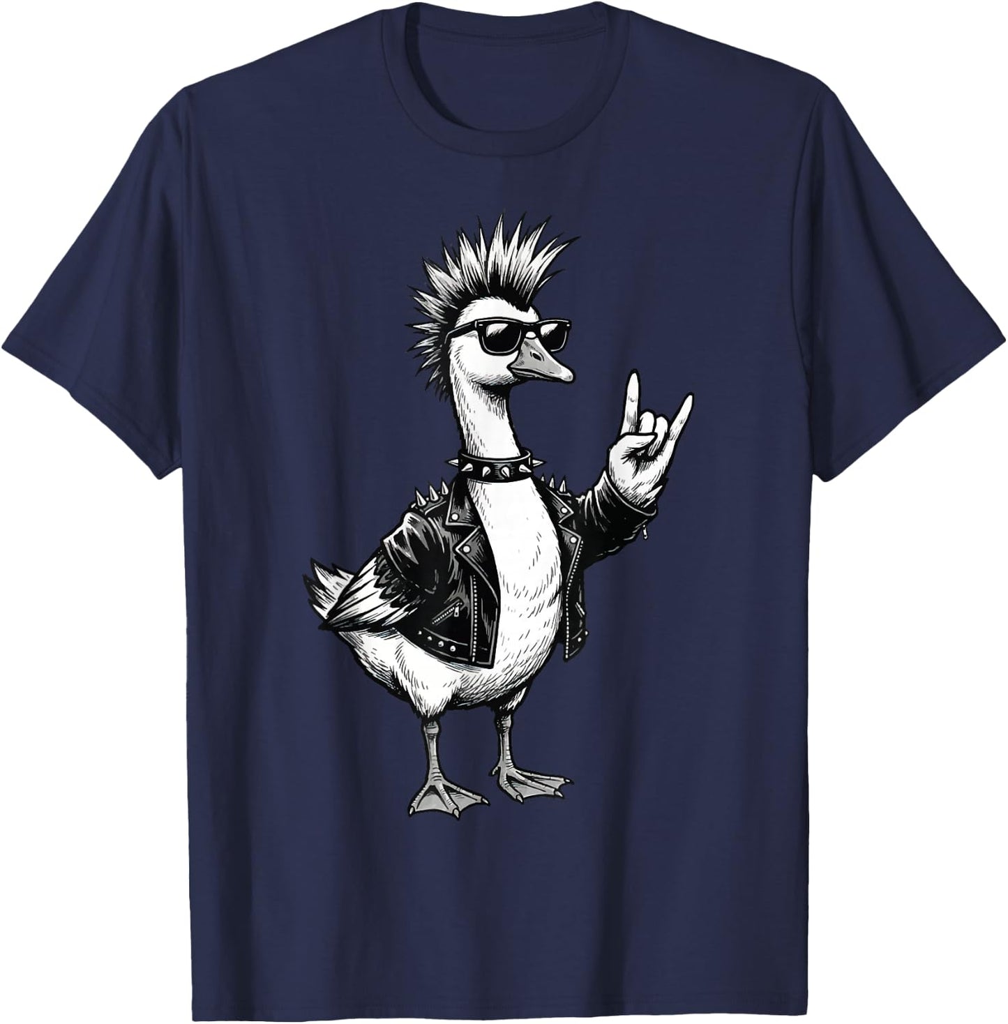 Goose Punk Rock Duck Alternative T-Shirt - T-Shirt | Navy
