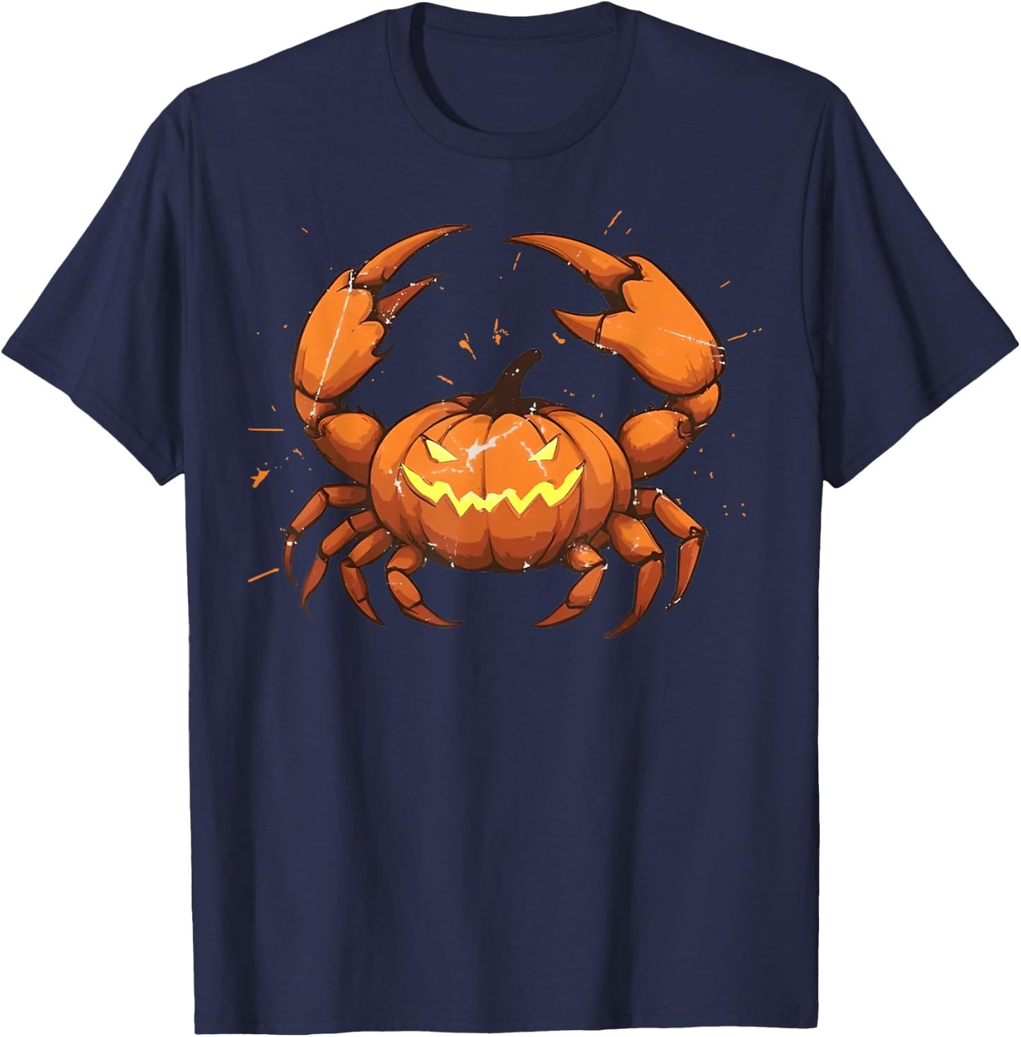 Spooky Crab Pumpkin Cute Easy Lazy Animal Halloween Costume T-Shirt - T-Shirt | Navy