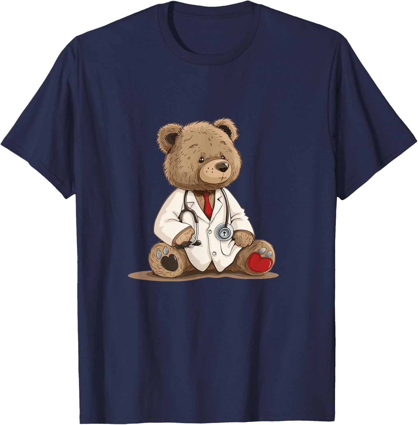 Cute Doctor Teddy Bear for Kids and Adults T-Shirt - T-Shirt | Navy