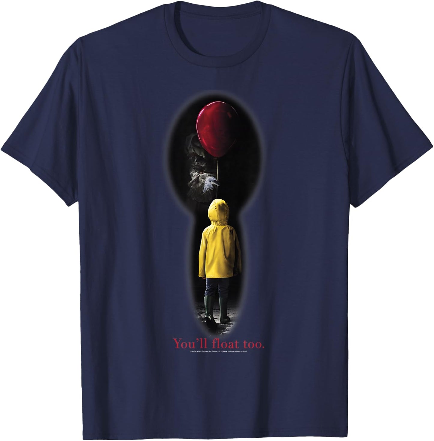 IT Movie Georgie Red Balloon You'll Float Too T-Shirt - T-Shirt | Navy