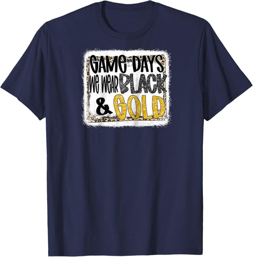 On Gameday Football We Wear Black And Gold School Spirit Raglan Baseball